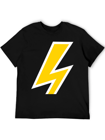 Lightning Bolt Graphic Tee - Bold Black T-Shirt