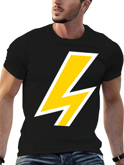 Lightning Bolt Graphic Tee - Bold Black T-Shirt