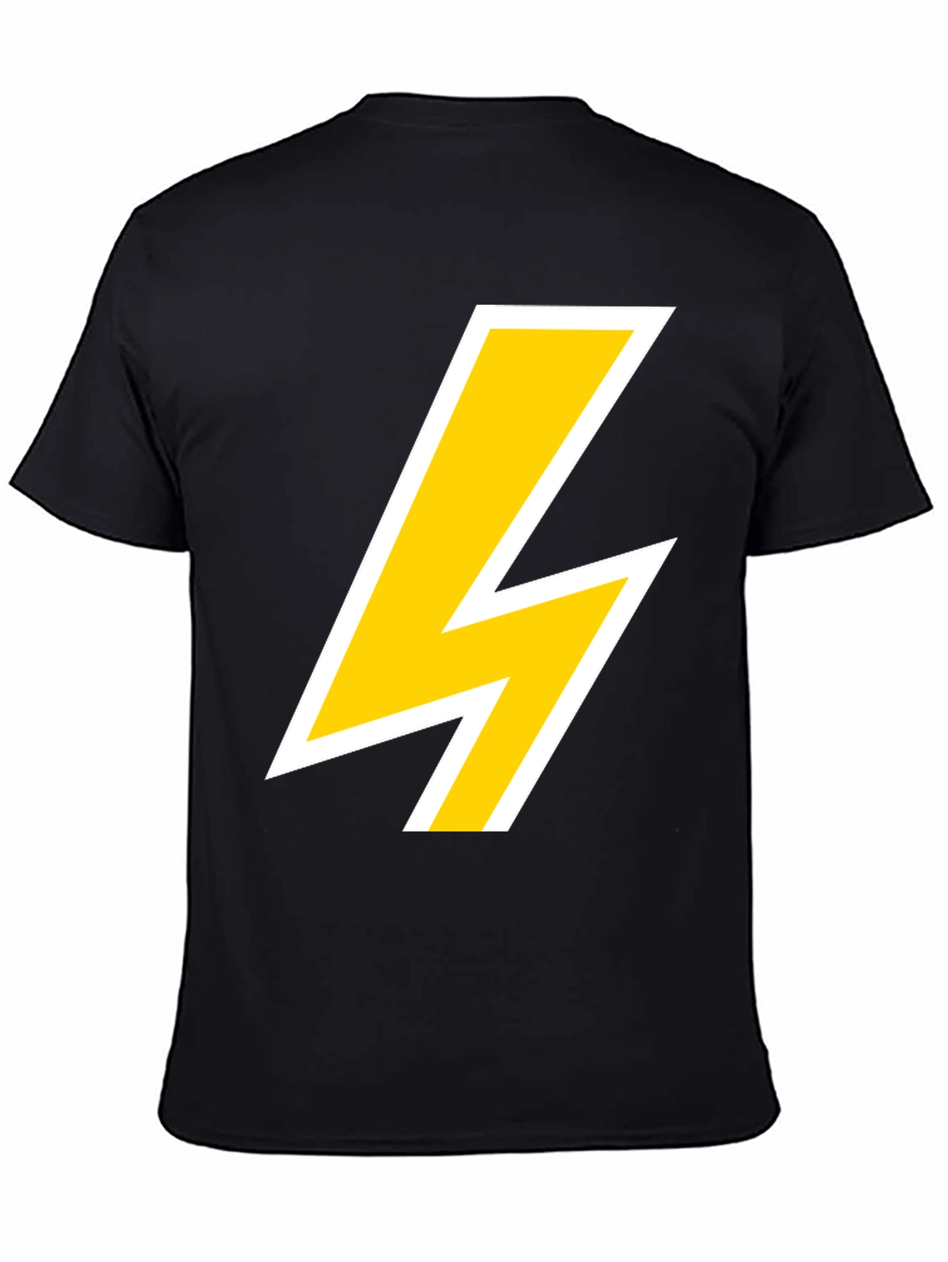 Lightning Bolt Graphic Tee - Bold Black T-Shirt