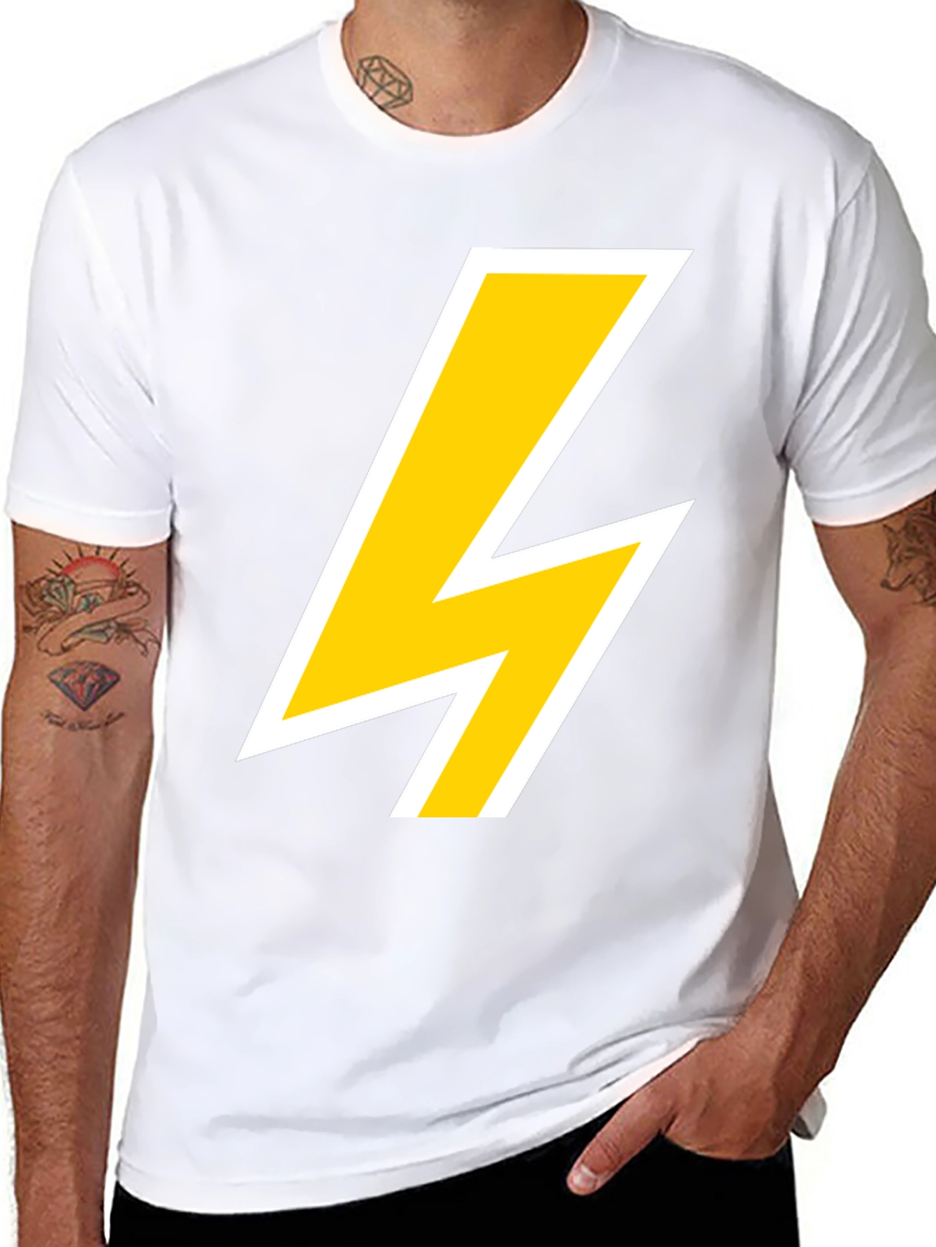 Lightning Bolt Graphic Tee - Bold Black T-Shirt