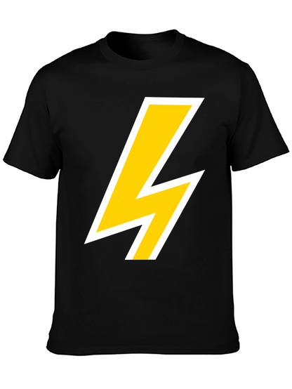 Lightning Bolt Graphic Tee - Bold Black T-Shirt
