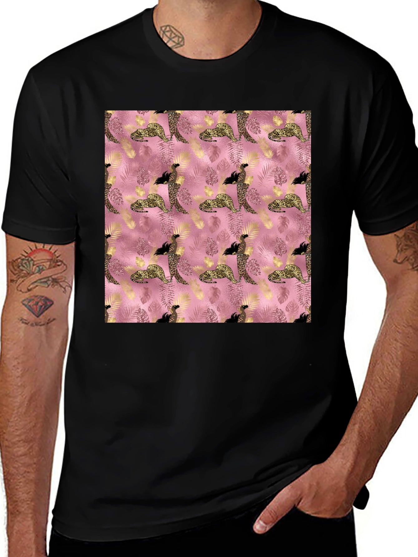 Stylish Pink Leopard Print Tee