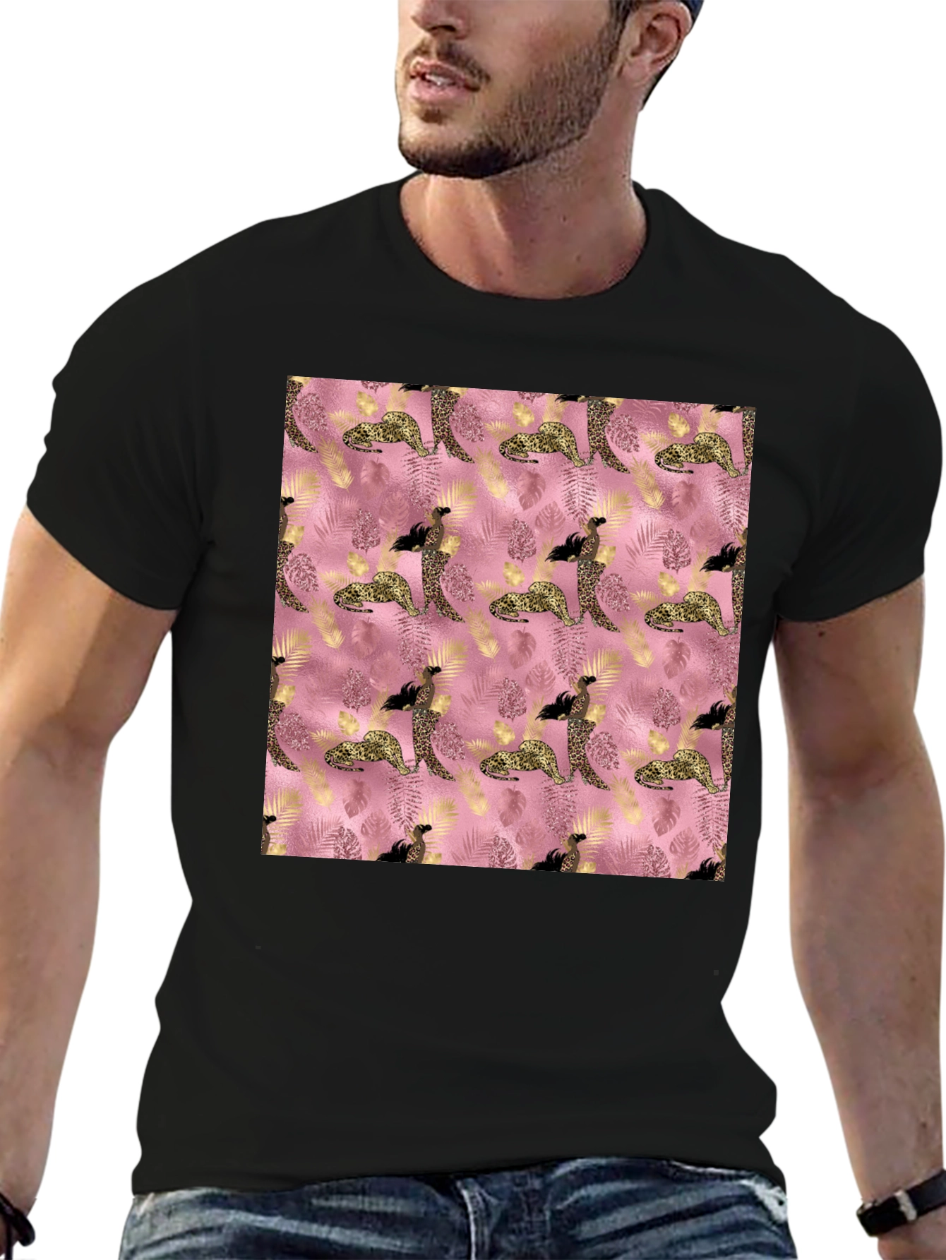 Stylish Pink Leopard Print Tee