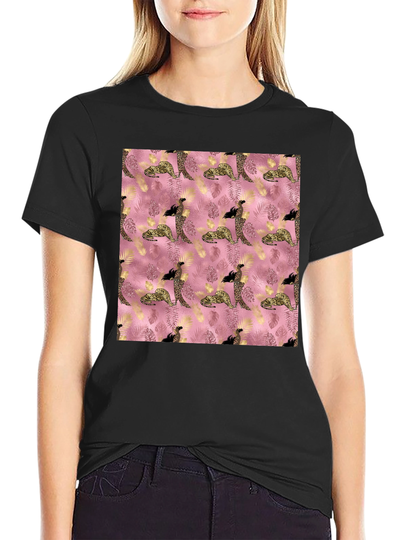 Stylish Pink Leopard Print Tee