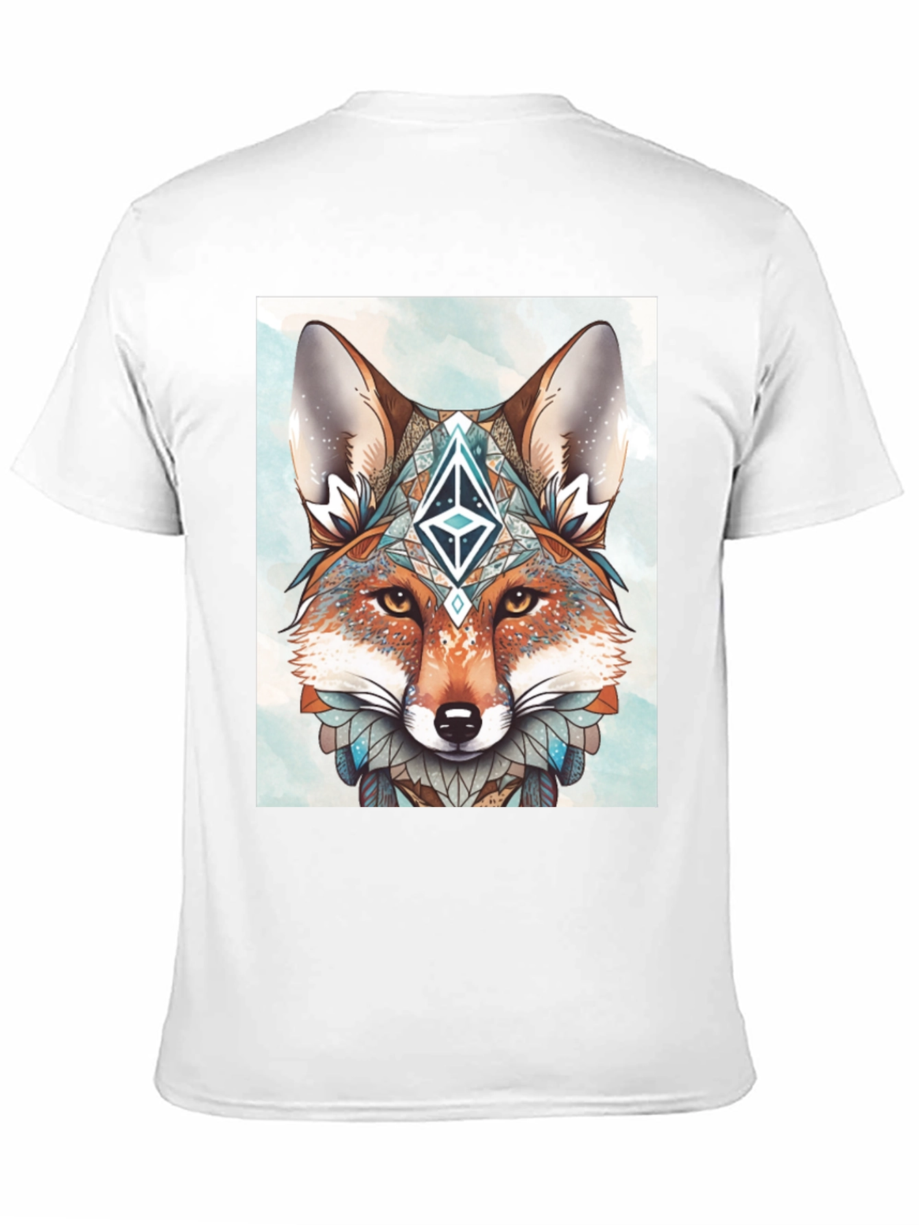 Geometric Fox Graphic Tee - Artistic Animal Print