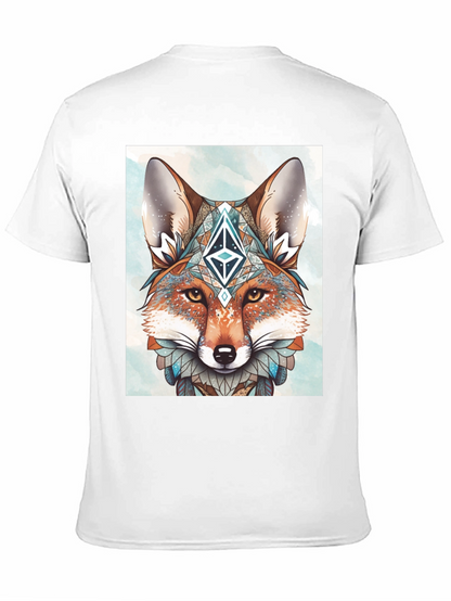 Geometric Fox Graphic Tee - Artistic Animal Print