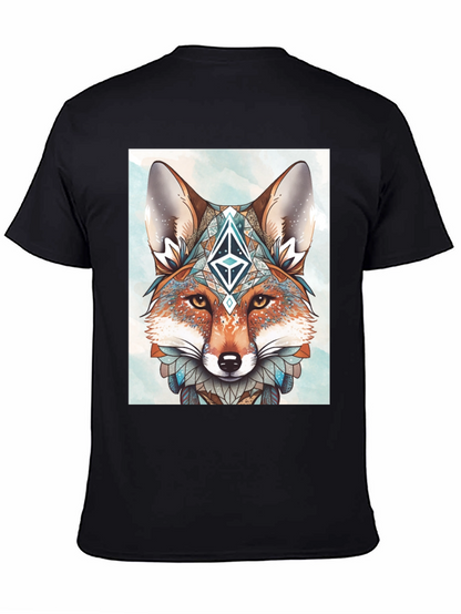 Geometric Fox Graphic Tee - Artistic Animal Print
