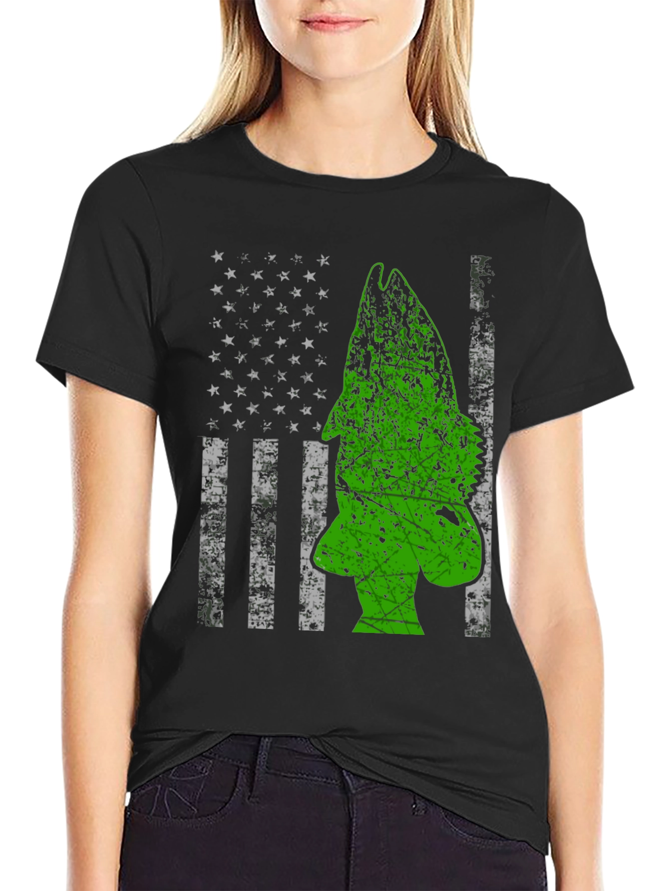 American Flag Bass Fishing Graphic Tee