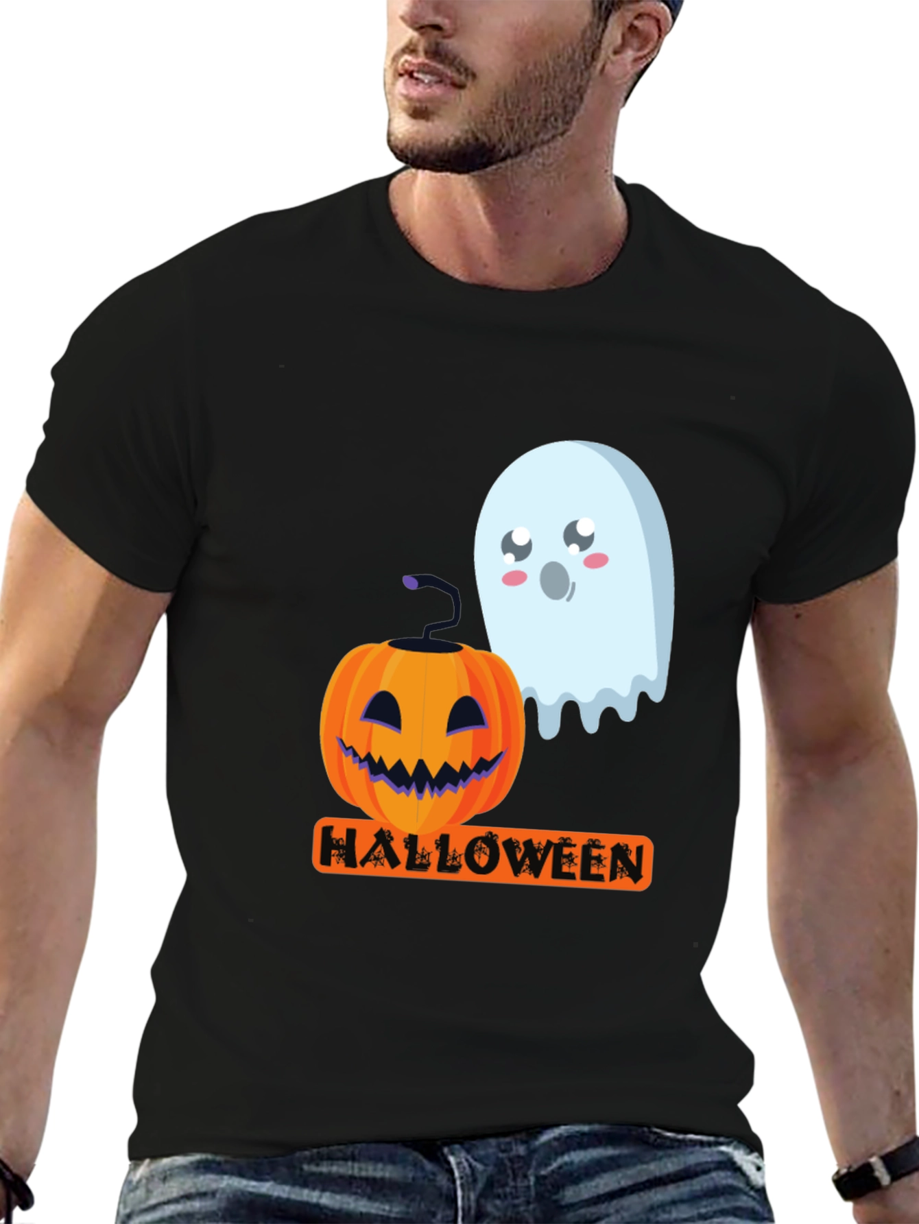 Halloween Pumpkin & Ghost Graphic Tee