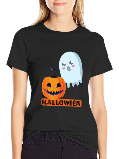 Halloween Pumpkin & Ghost Graphic Tee