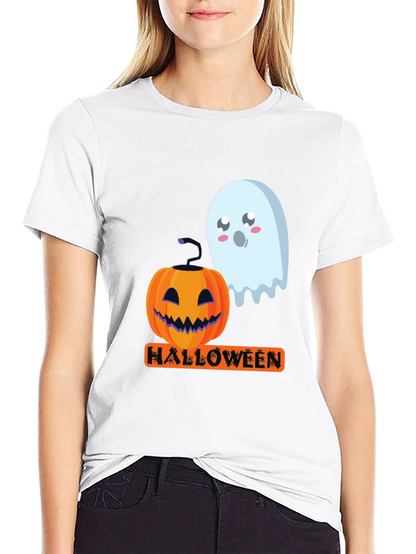 Halloween Pumpkin & Ghost Graphic Tee