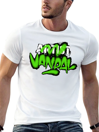 Artist Vandal Graphic T-Shirt - Black Crew Neck Tee