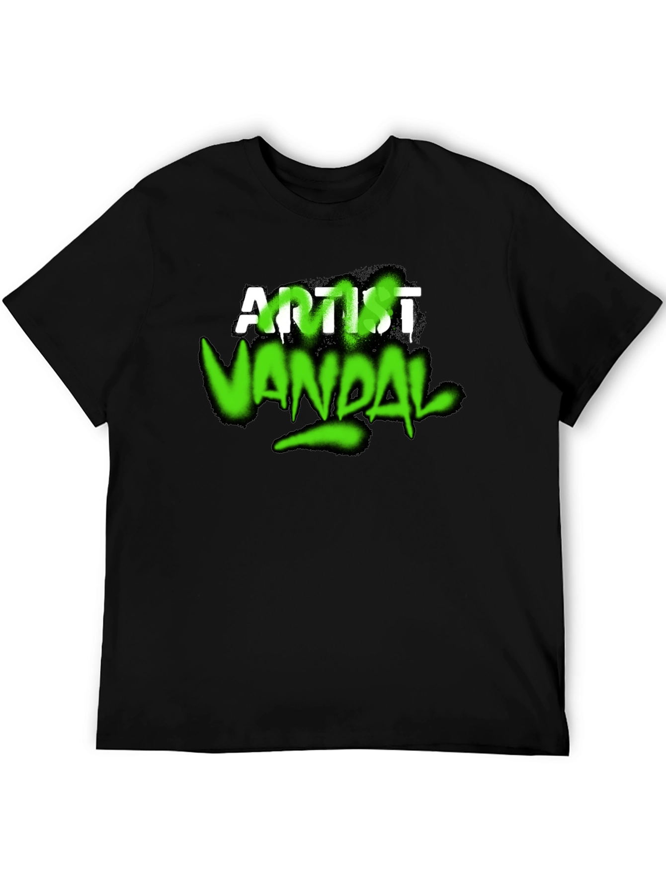 Artist Vandal Graphic T-Shirt - Black Crew Neck Tee