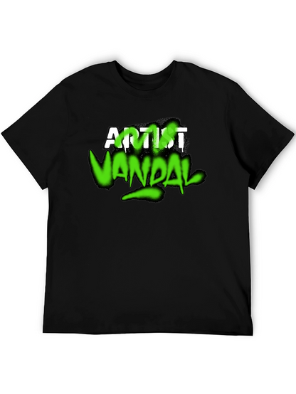 Artist Vandal Graphic T-Shirt - Black Crew Neck Tee