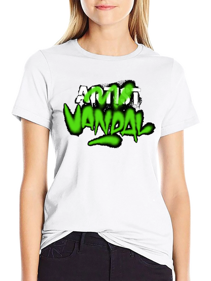 Artist Vandal Graphic T-Shirt - Black Crew Neck Tee
