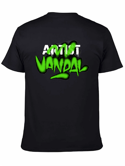Artist Vandal Graphic T-Shirt - Black Crew Neck Tee