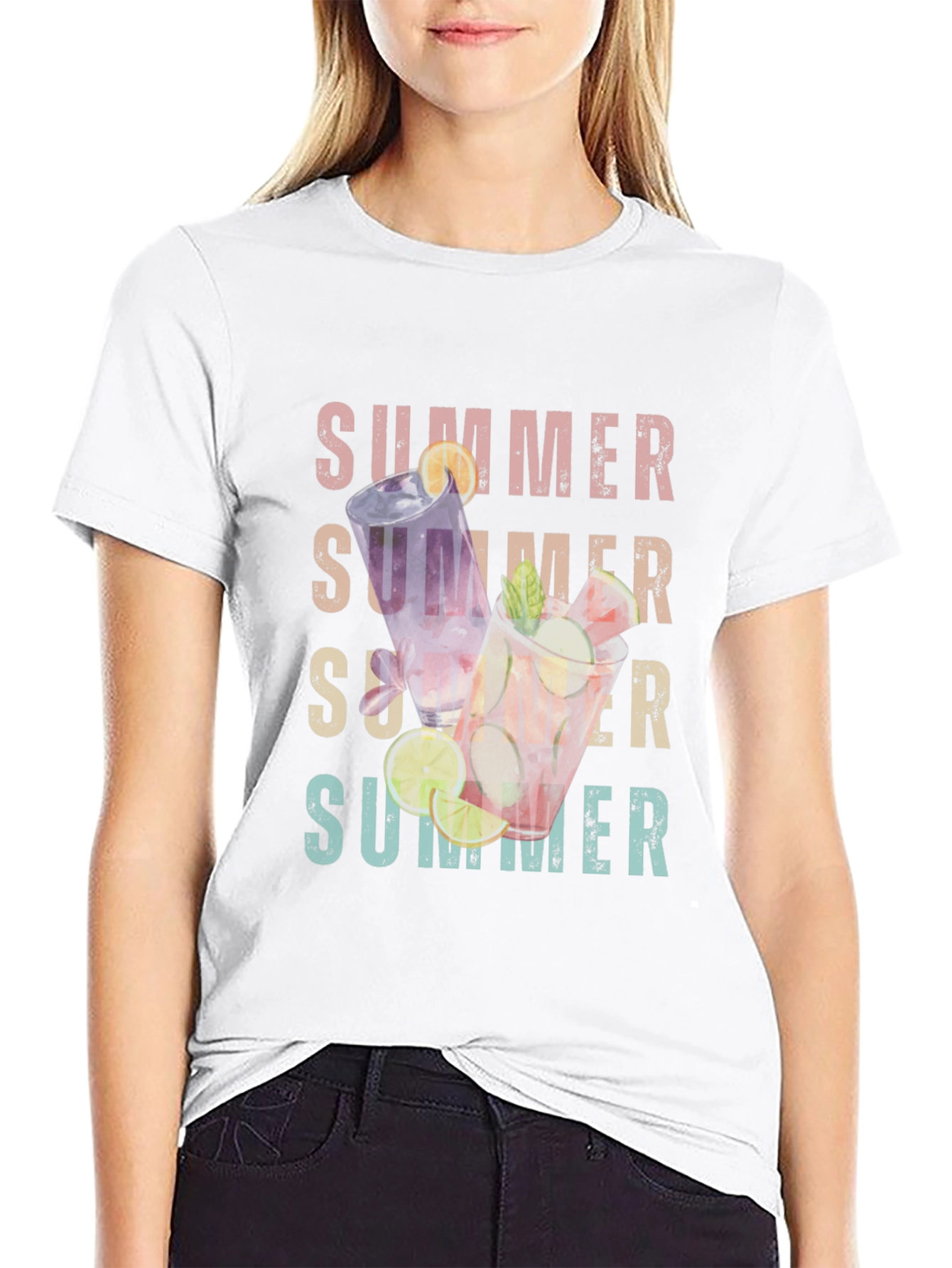 Summer Cocktails Graphic T-Shirt - Casual Style