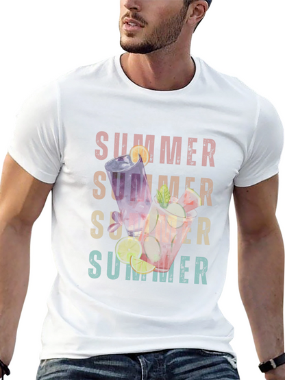 Summer Cocktails Graphic T-Shirt - Casual Style