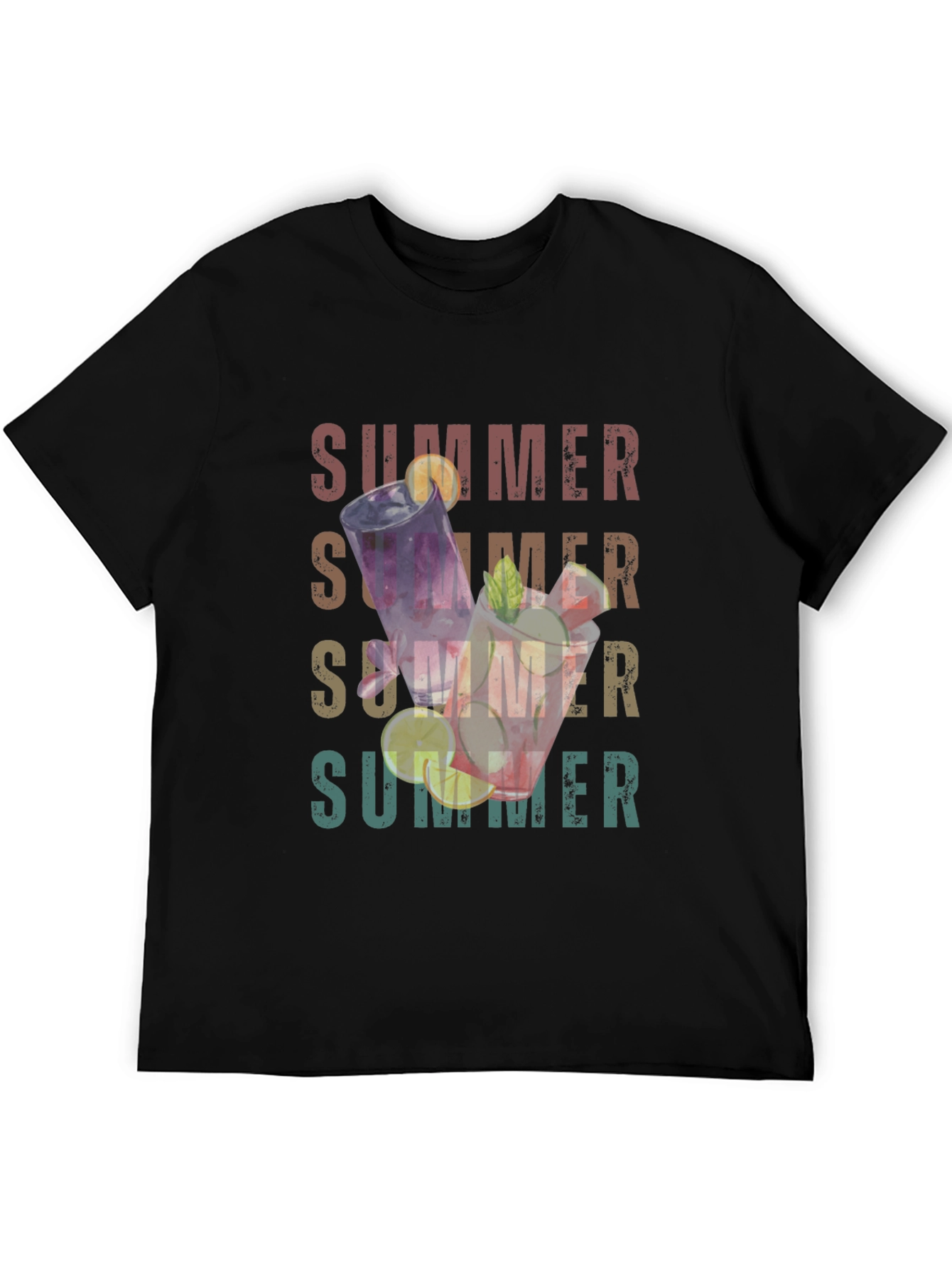 Summer Cocktails Graphic T-Shirt - Casual Style