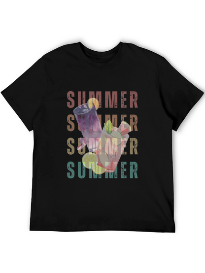 Summer Cocktails Graphic T-Shirt - Casual Style