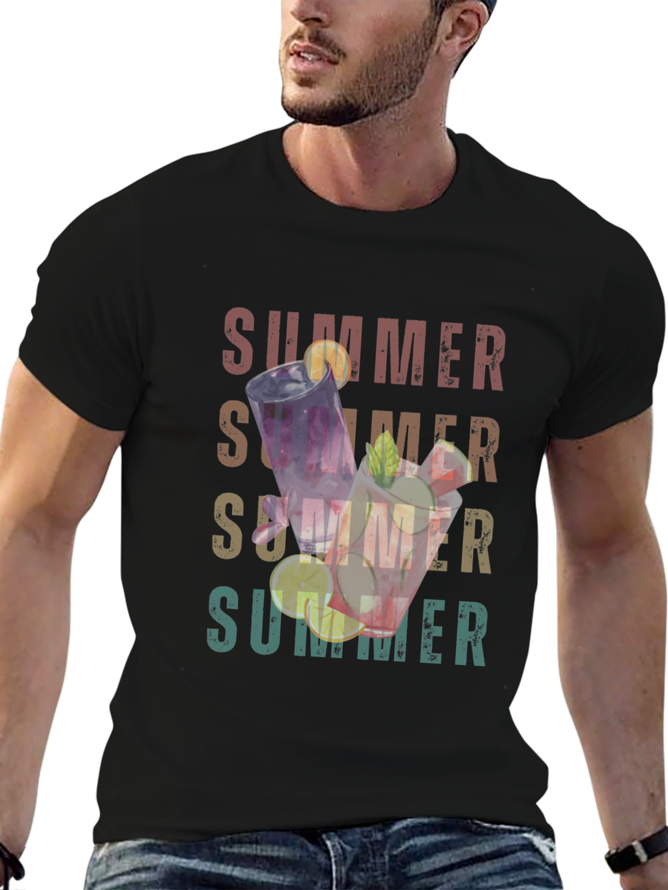 Summer Cocktails Graphic T-Shirt - Casual Style