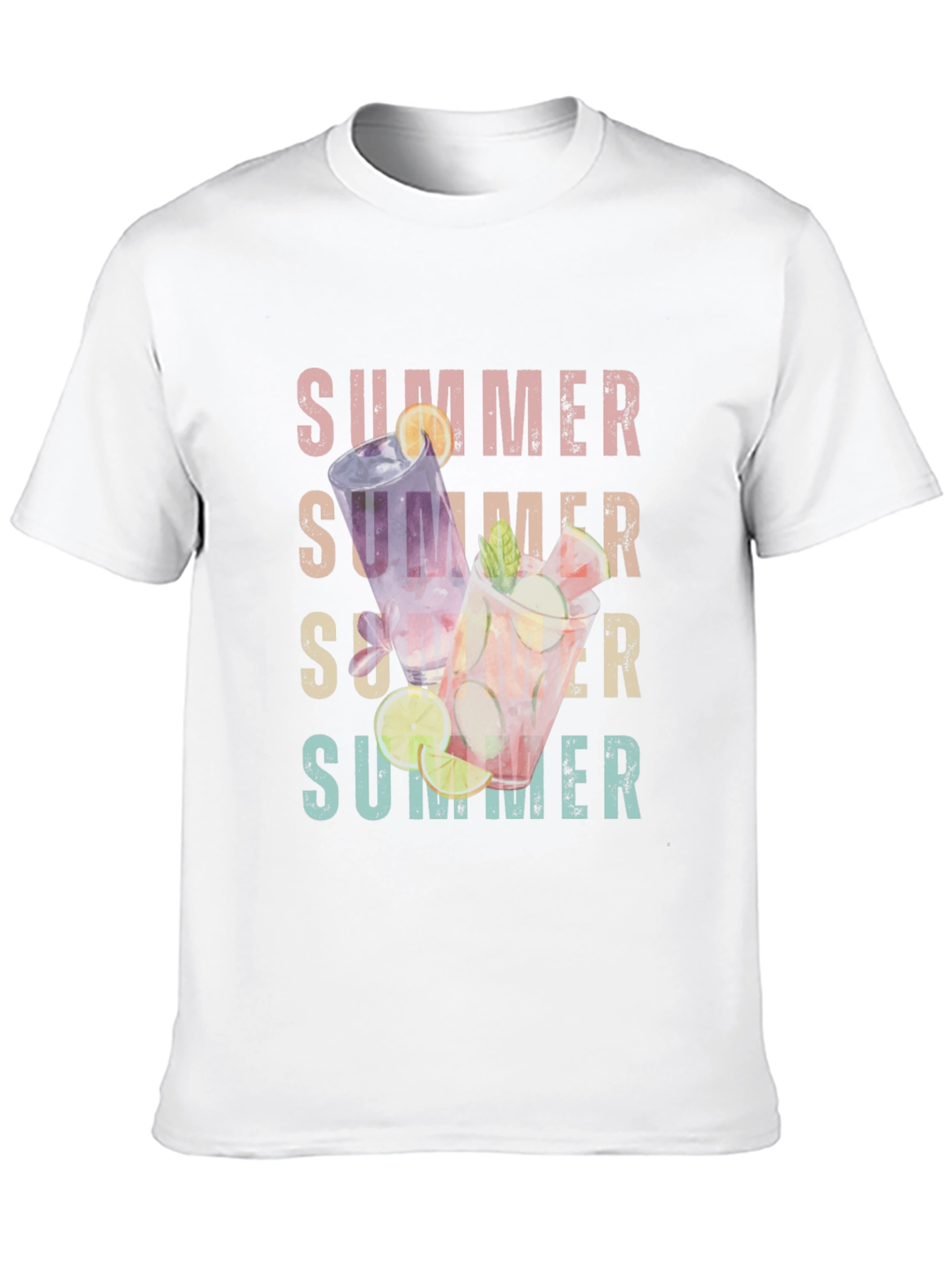 Summer Cocktails Graphic T-Shirt - Casual Style