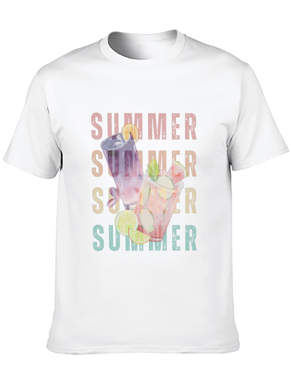 Summer Cocktails Graphic T-Shirt - Casual Style