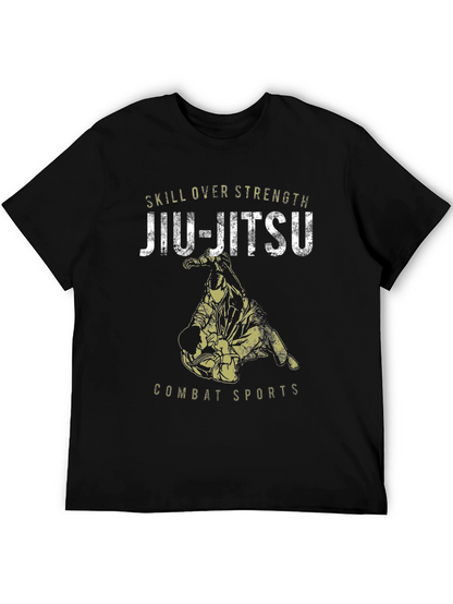 Jiu-Jitsu Skill Over Strength Black Graphic Tee