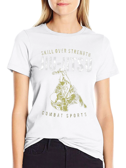 Jiu-Jitsu Skill Over Strength Black Graphic Tee