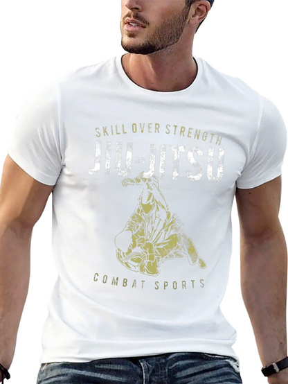 Jiu-Jitsu Skill Over Strength Black Graphic Tee