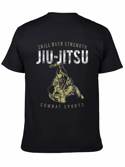 Jiu-Jitsu Skill Over Strength Black Graphic Tee