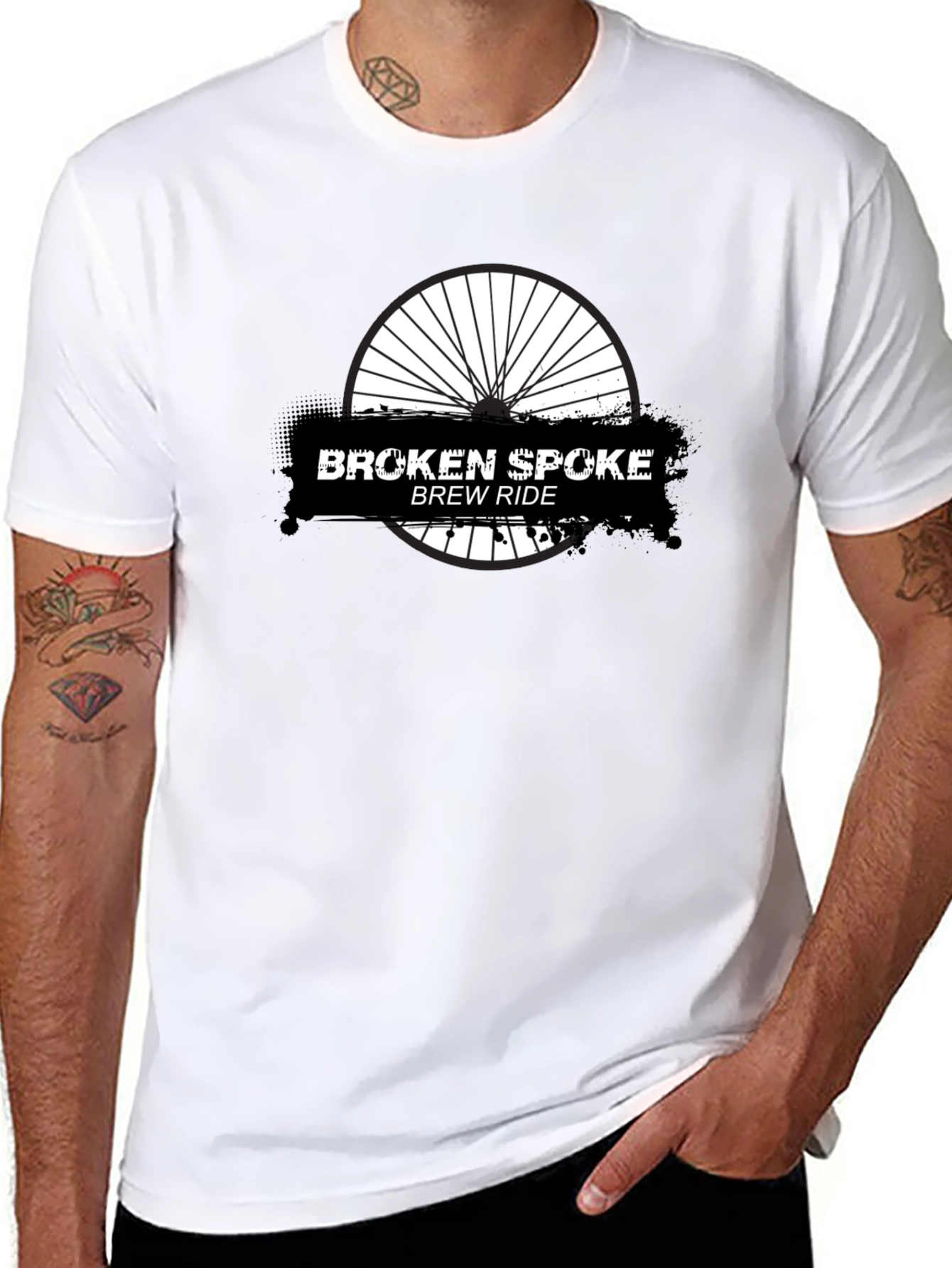 Broken Spoke Brew Ride Black Graphic T-Shirt