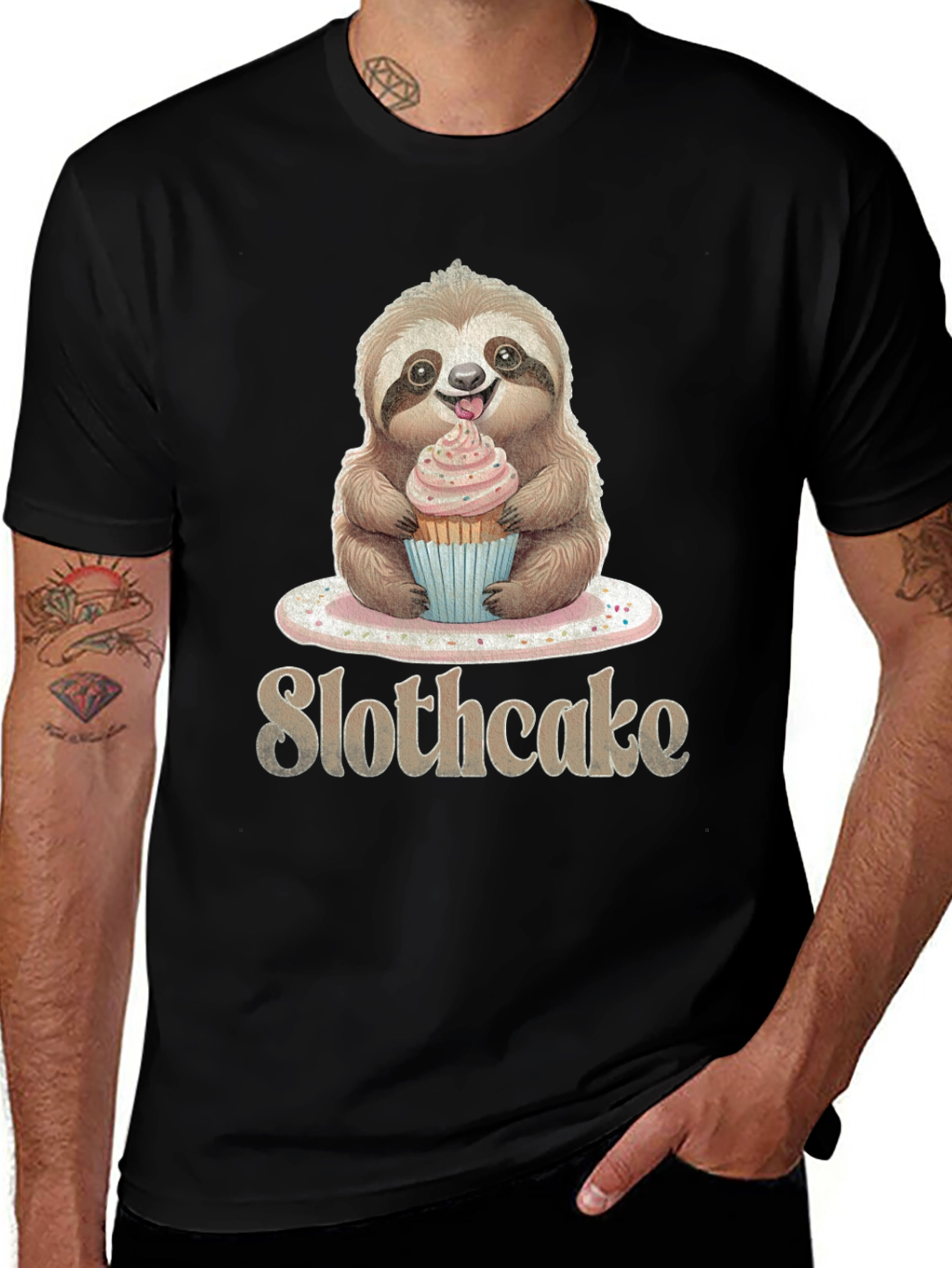 Slothcake T-Shirt: Cute Sloth Eating Cupcake