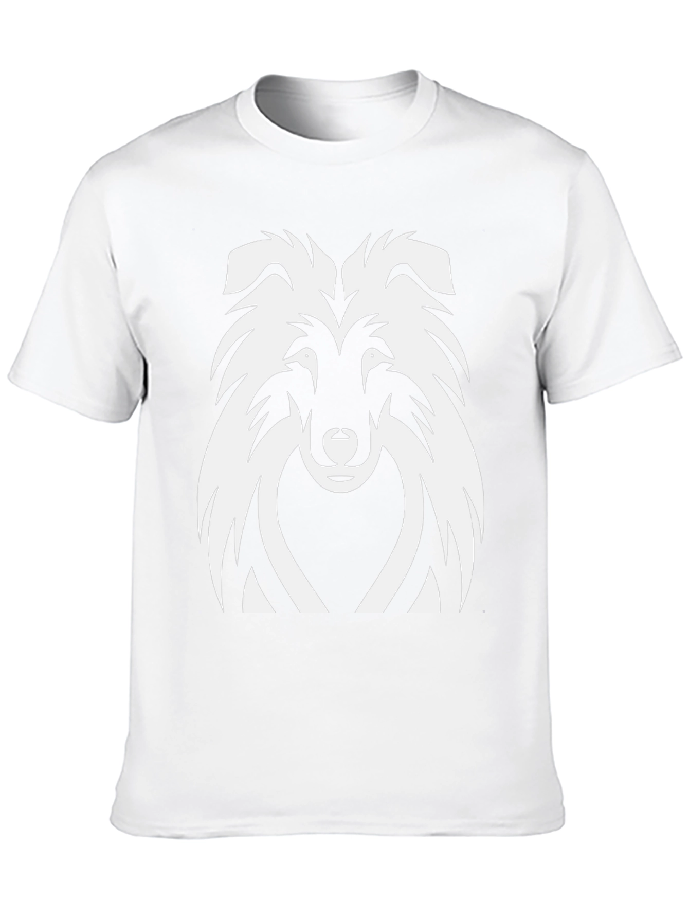 Collie Dog Graphic Tee - Black Cotton T-Shirt