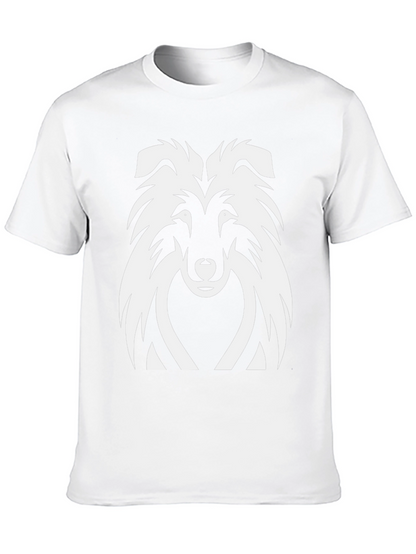 Collie Dog Graphic Tee - Black Cotton T-Shirt