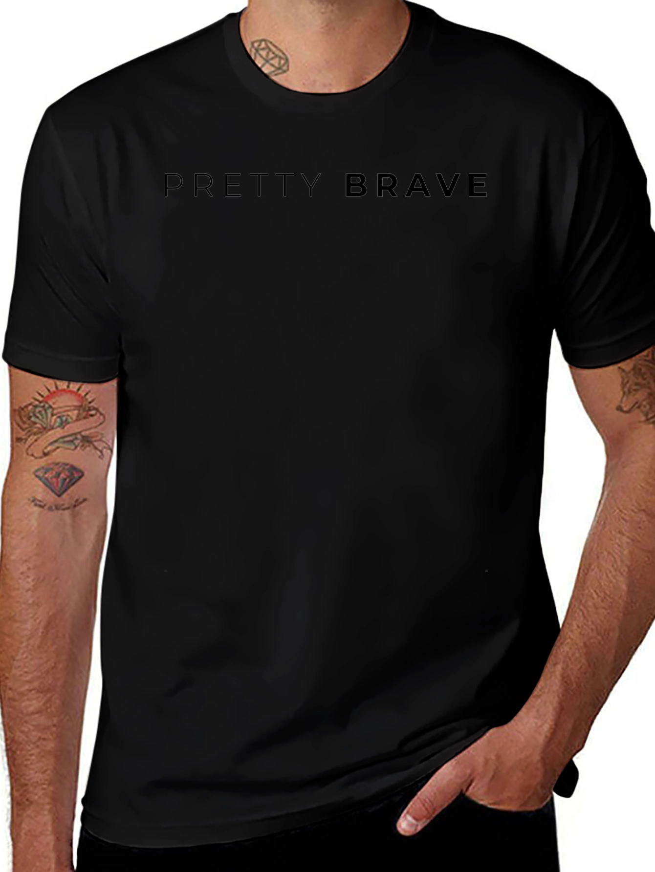 Pretty Brave Black T-Shirt | Soft Cotton Tee