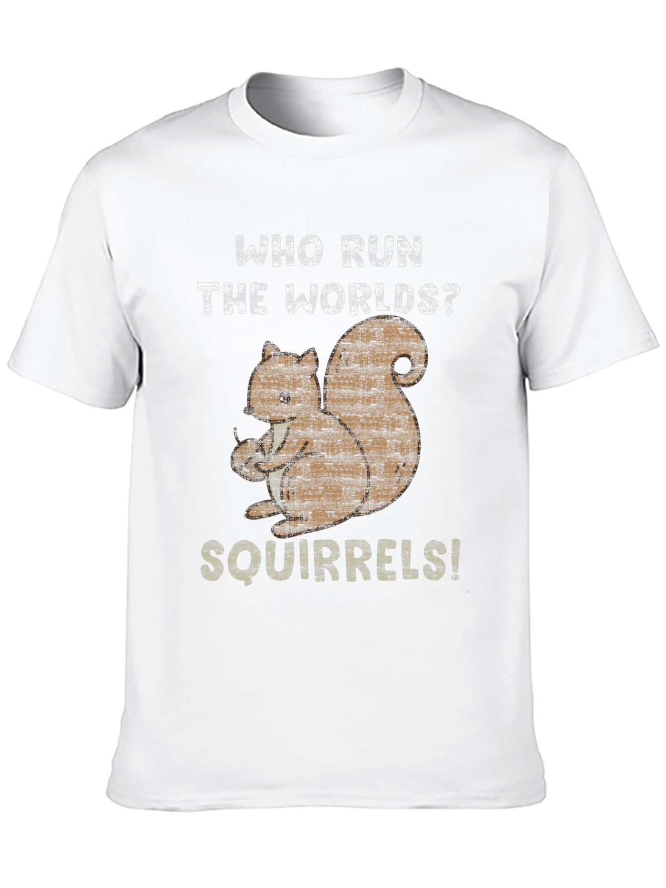 Who Run The Worlds? Squirrels! Black Cotton T-Shirt