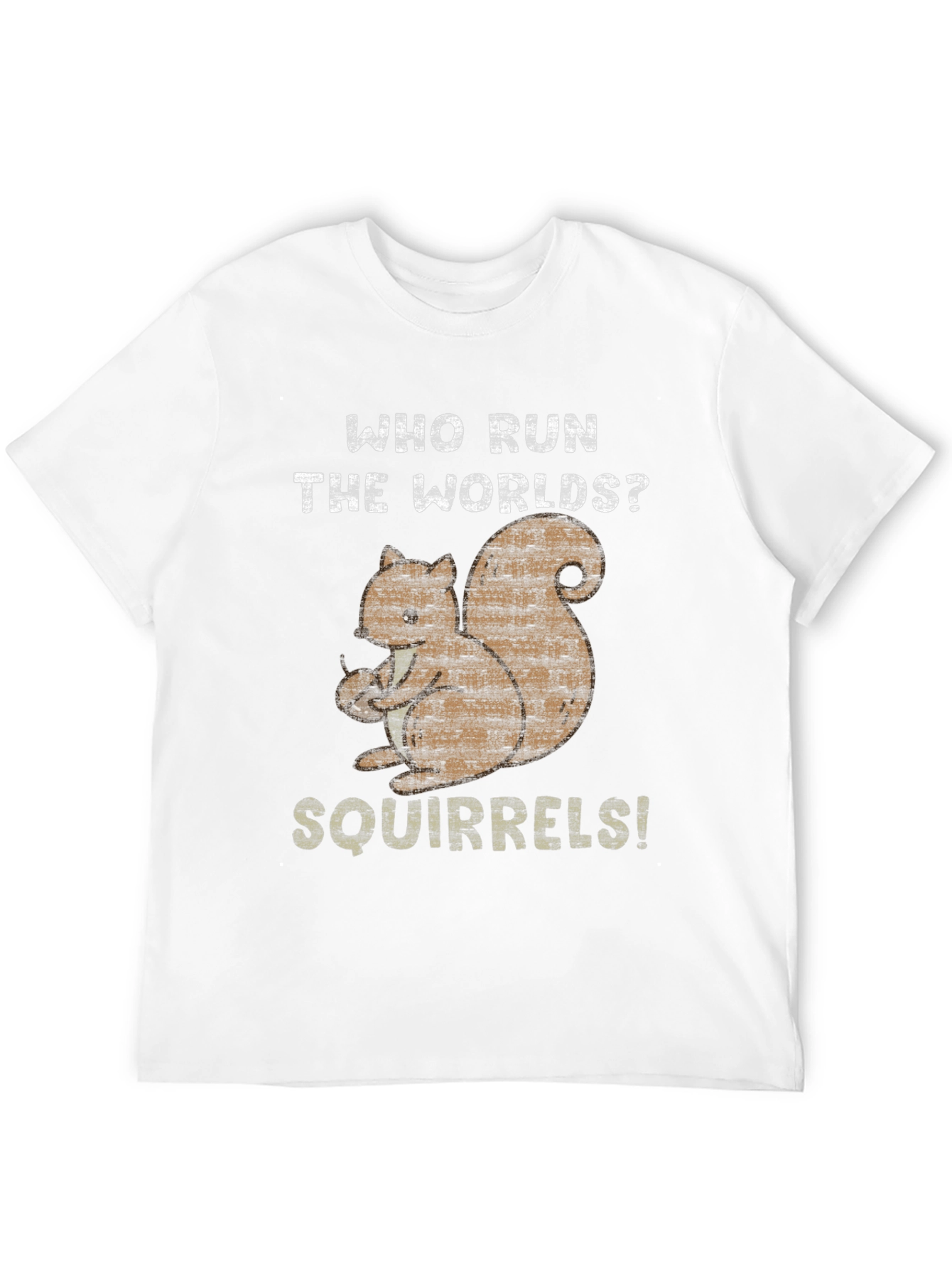 Who Run The Worlds? Squirrels! Black Cotton T-Shirt