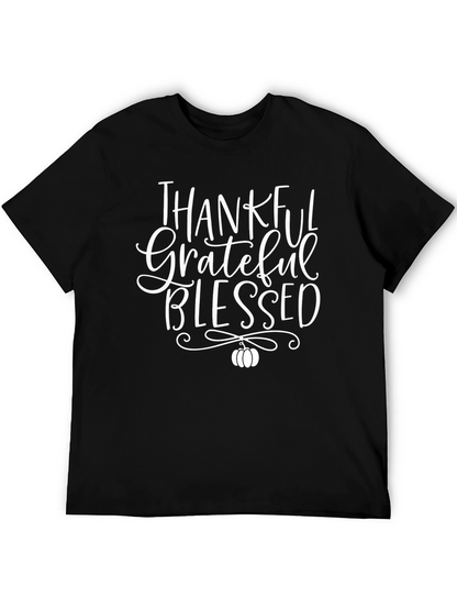 Thankful Grateful Blessed Black T-Shirt