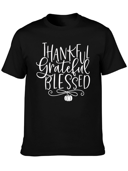 Thankful Grateful Blessed Black T-Shirt