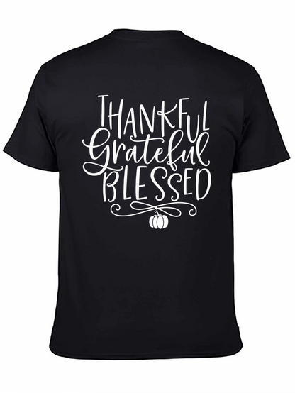 Thankful Grateful Blessed Black T-Shirt