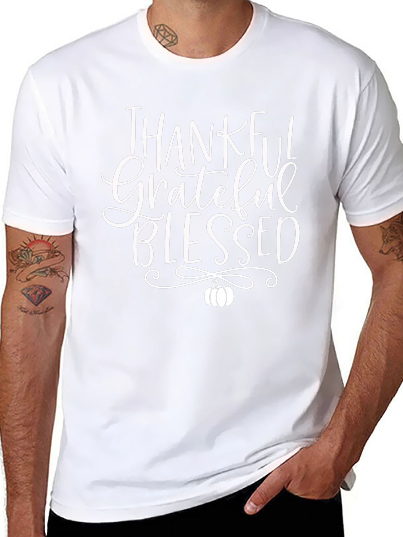 Thankful Grateful Blessed Black T-Shirt