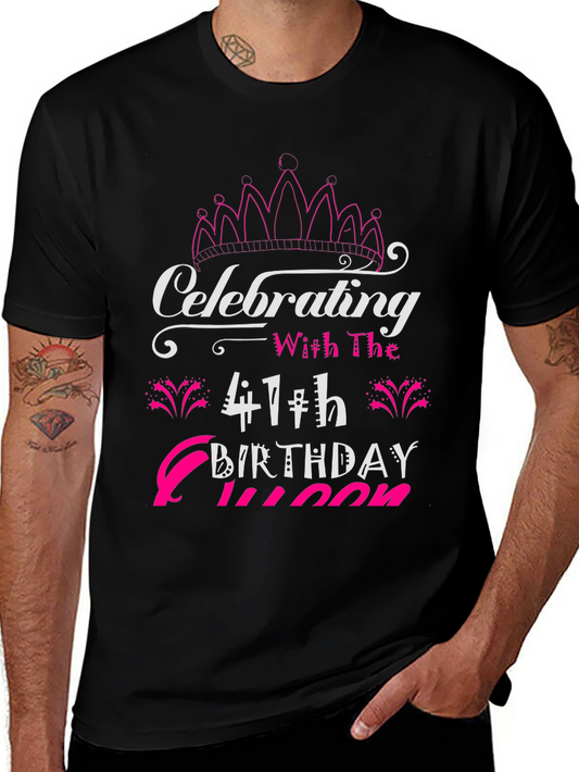Celebrating 41th Birthday Queen Black T-Shirt