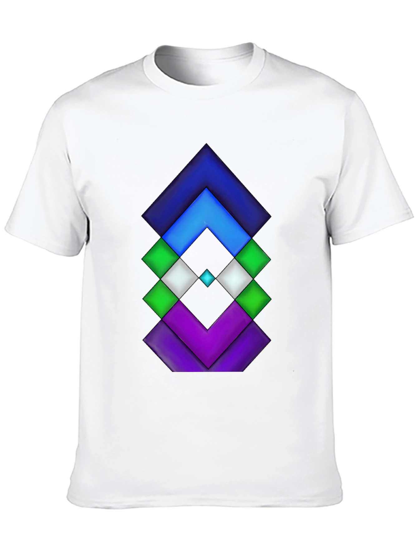 Geometric Diamond Design Black Tee