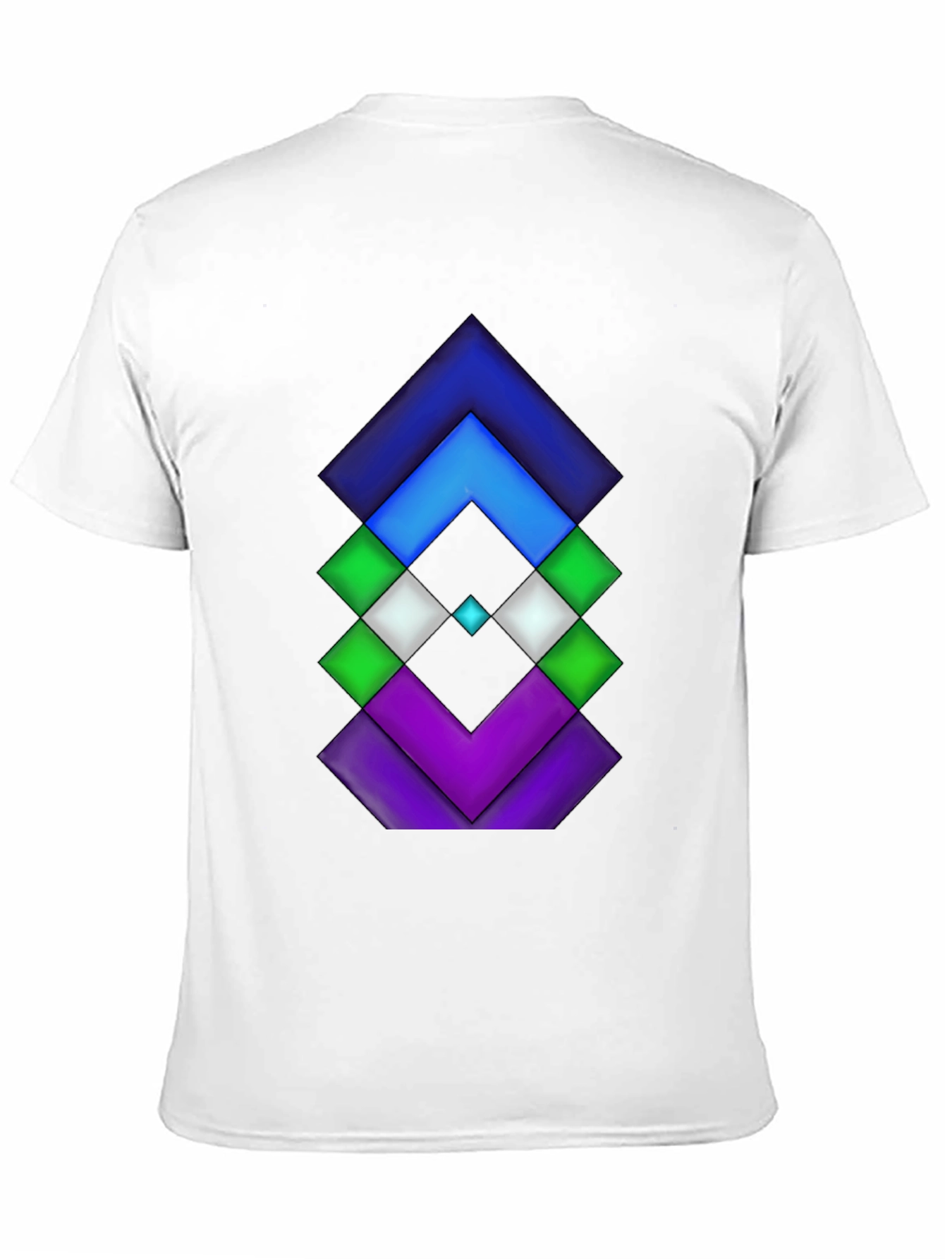 Geometric Diamond Design Black Tee