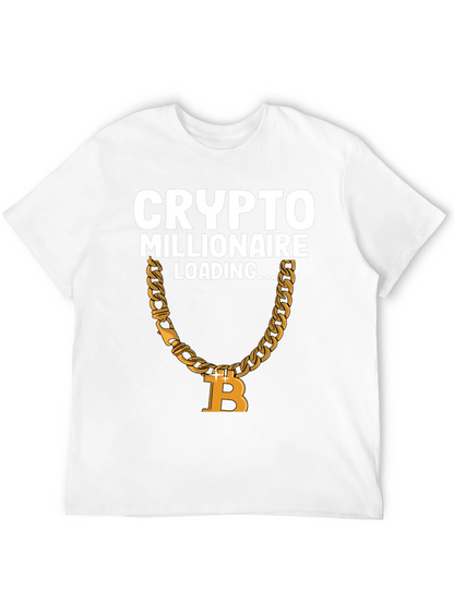 Crypto Millionaire Loading Bitcoin Chain Graphic T-Shirt