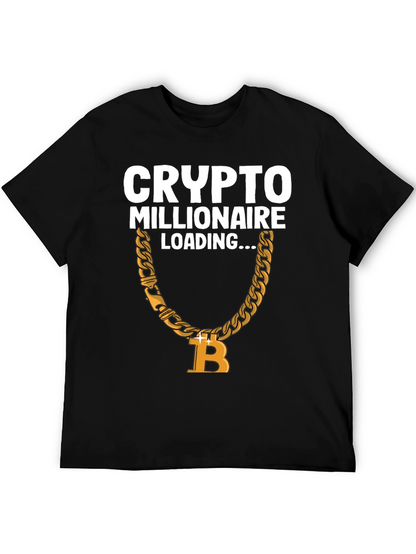 Crypto Millionaire Loading Bitcoin Chain Graphic T-Shirt