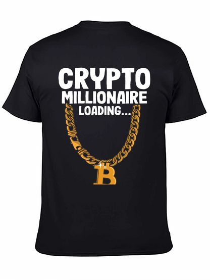 Crypto Millionaire Loading Bitcoin Chain Graphic T-Shirt