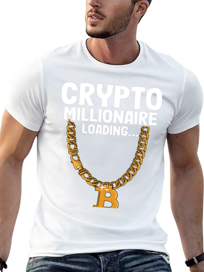 Crypto Millionaire Loading Bitcoin Chain Graphic T-Shirt