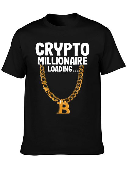 Crypto Millionaire Loading Bitcoin Chain Graphic T-Shirt